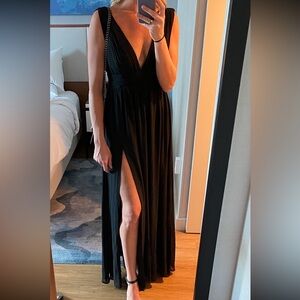 Lulus Heavenly Hues Black Maxi Dress